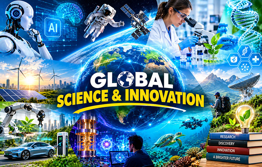 Global science, innovation, artificial intelligence, space exploration and emerging technology trends