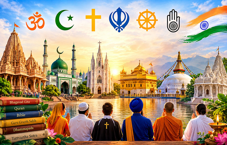 Religion in India, diverse faith traditions and spiritual heritage